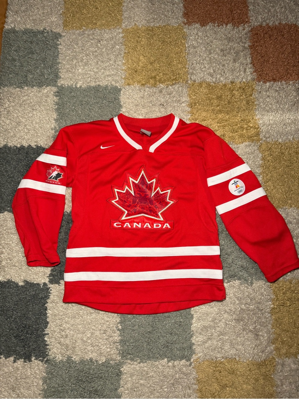 Nike Red Hockey Jersey with White Trim